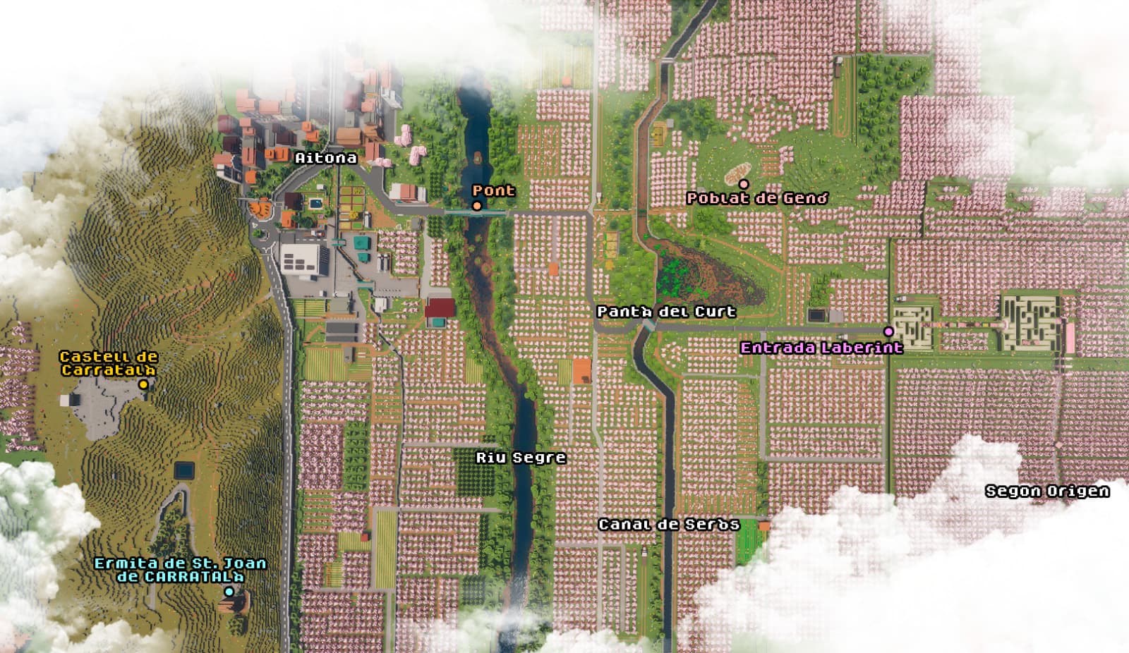 Aitona trasllada la floració al món digital amb una recreació dins del videojoc Minecraft