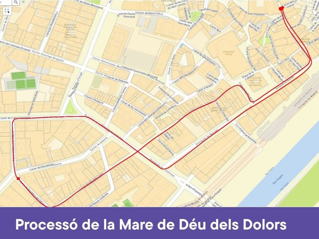 La Processó de la Mare de Déu dels Dolors d'aquest diumenge provocarà talls de trànsit al centre de Lleida