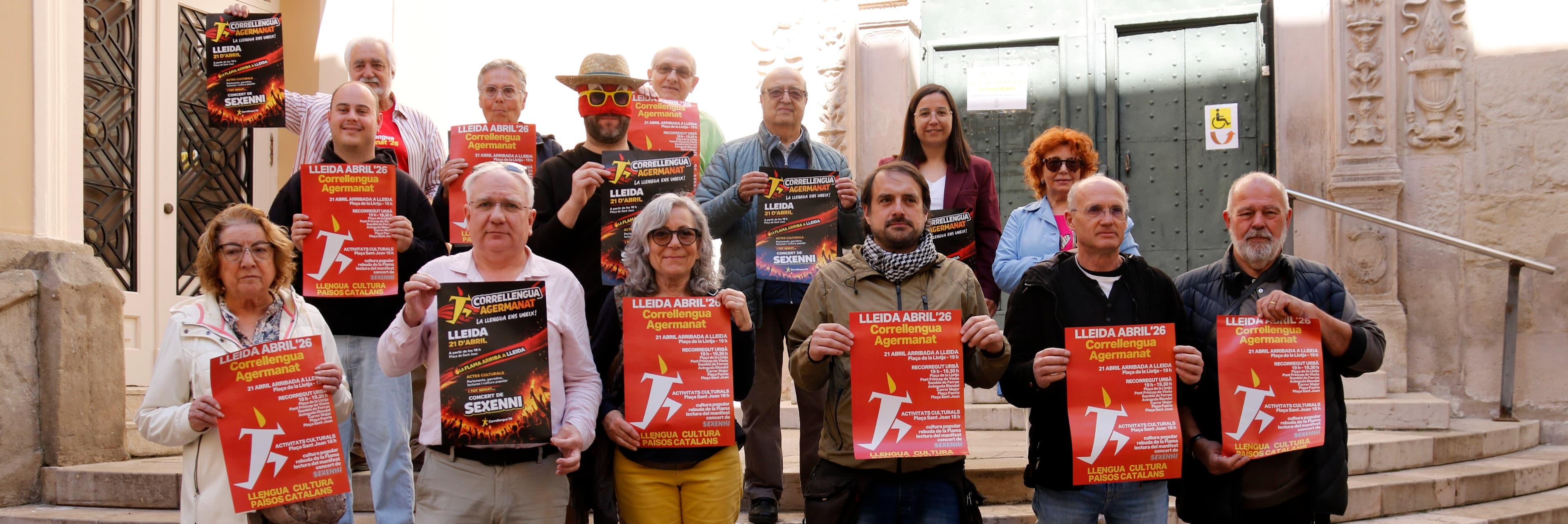 Una vintena d'entitats lleidatanes se sumen al Correllengua Agermant en la seva parada a la ciutat de Lleida