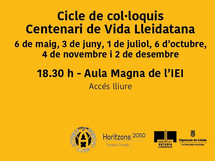 L’IEI commemora els 100 anys de ‘Vida Lleidatana’ amb un cicle de col·loquis sobre llengua, cultura i història
