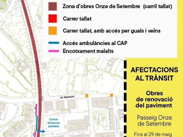 La Paeria començarà dilluns les obres de renovació del paviment del Passeig Onze de Setembre