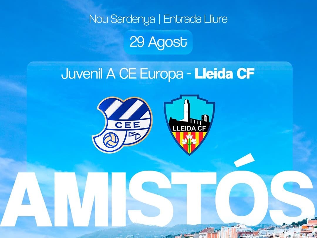 El Lleida CF jugarà el segon amistós de pretemporada contra el Juvenil A de l’Europa