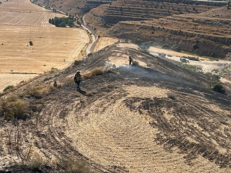 Controlat l'incendi de vegetació a Cervera que ha afectat una caseta d'obres i l'exterior d'una granja