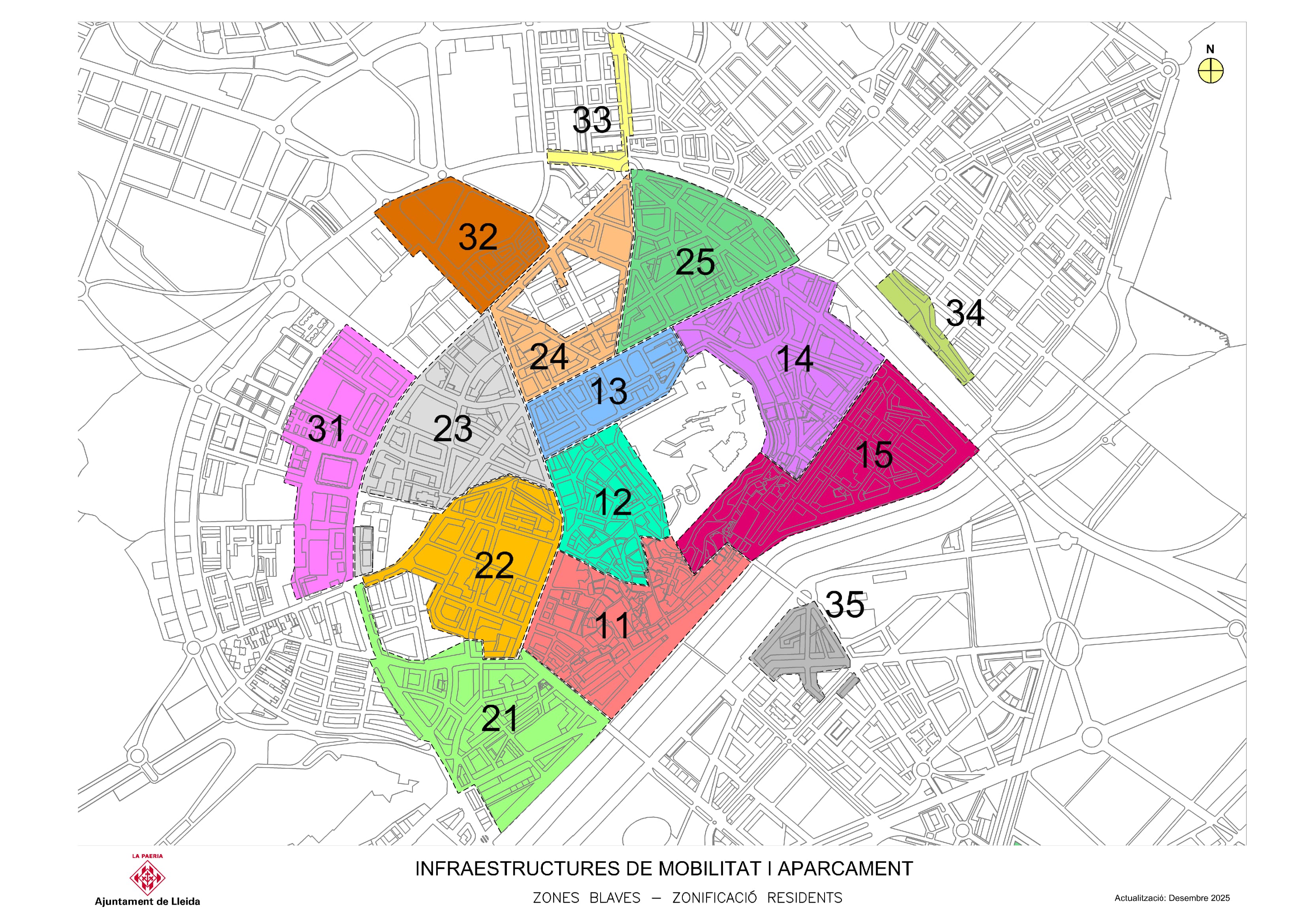 Lleida estrena un nou mapa de zona blava per a residents