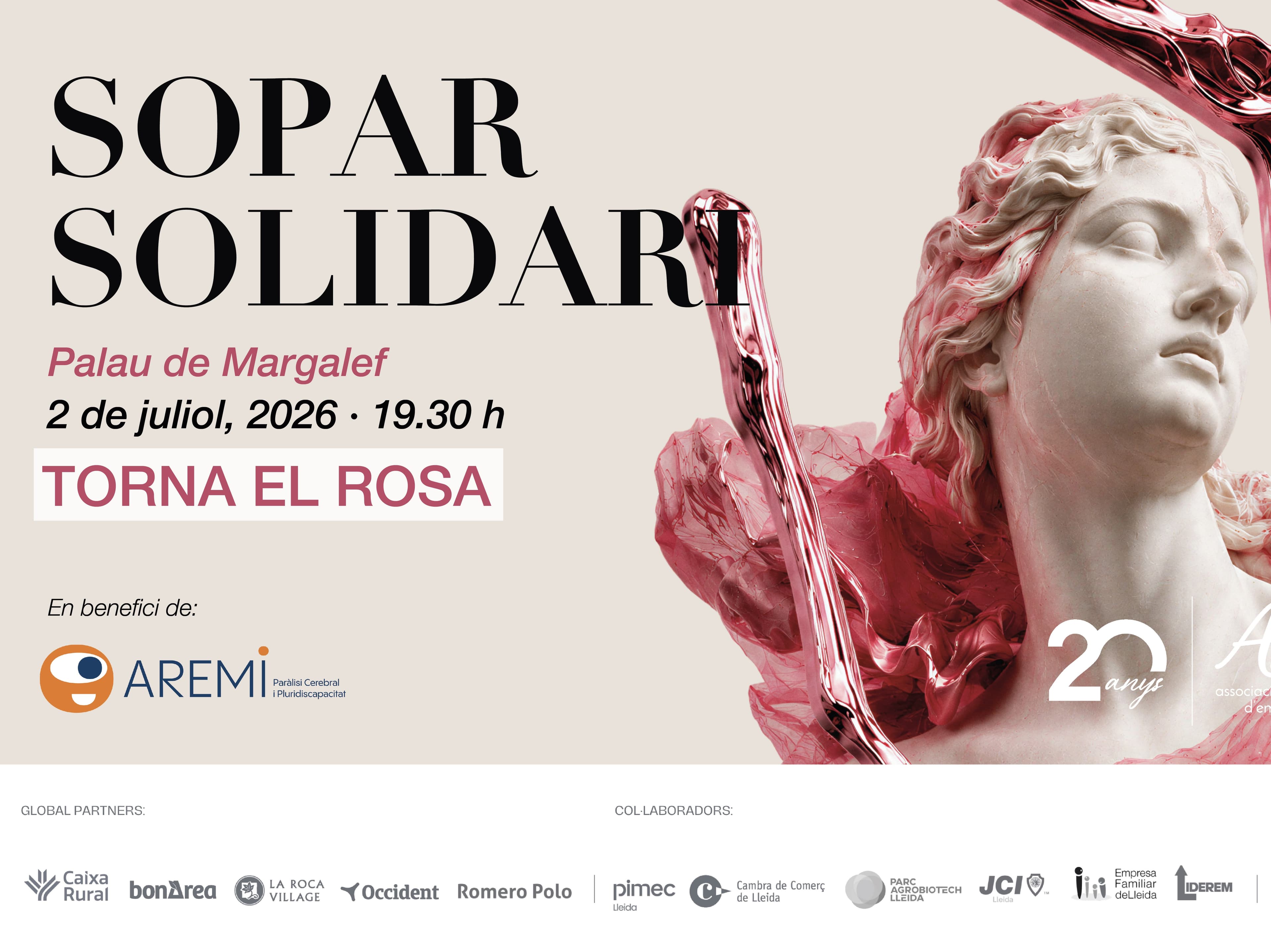 AREMI serà l’entitat beneficiària del Sopar Solidari Ap!Lleida 2026