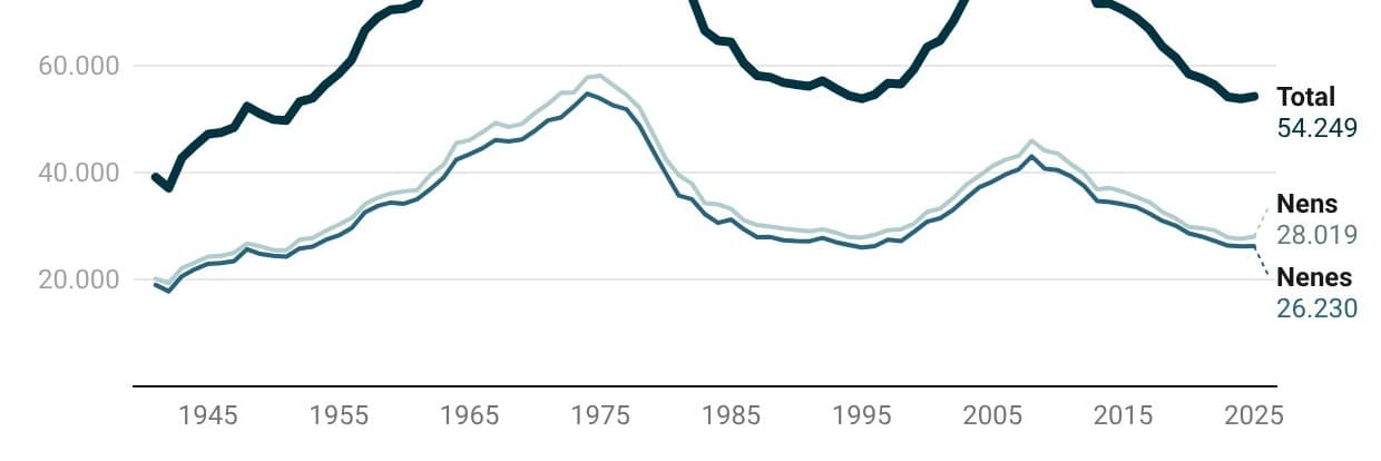 El percentatge de naixements a la demarcació de Lleida augmenta un 1,8% el 2025