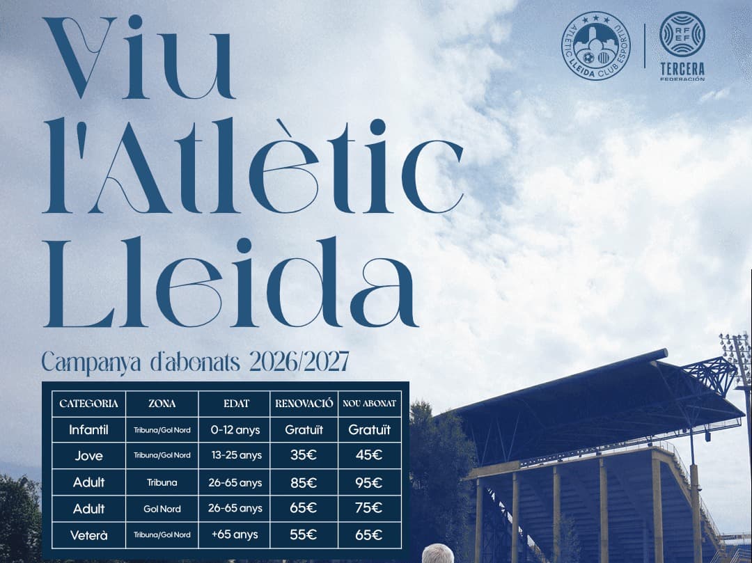 L'Atlètic Lleida trasllada temporalment la campanya d'abonaments a les oficines de Ramon Farrús