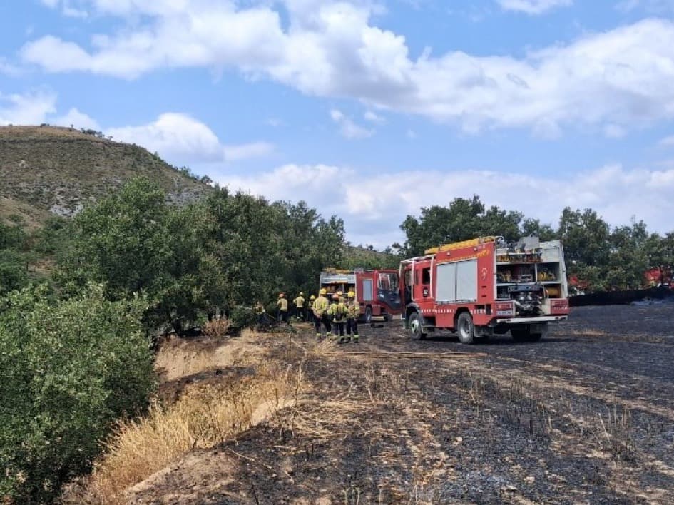 Estabilitzat l'incendi agrícola a tocar de la C-1311, a Tremp
