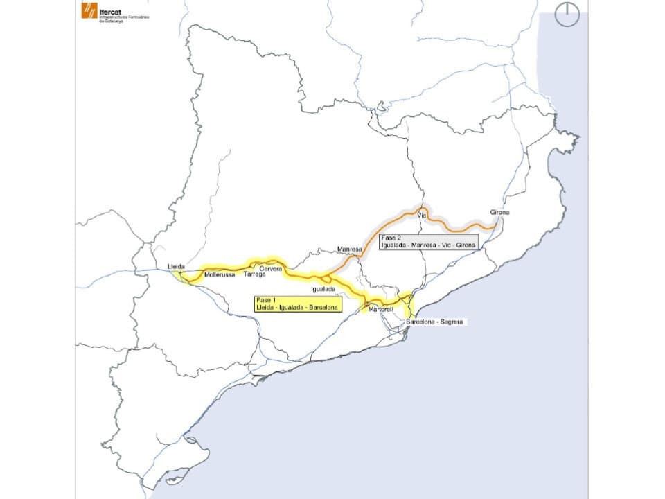 S'impulsa l'estudi per definir la 1a fase de l'Eix Transversal Ferroviari, entre Lleida, Igualada i l'accés nord a Barcelona-Sagrera
