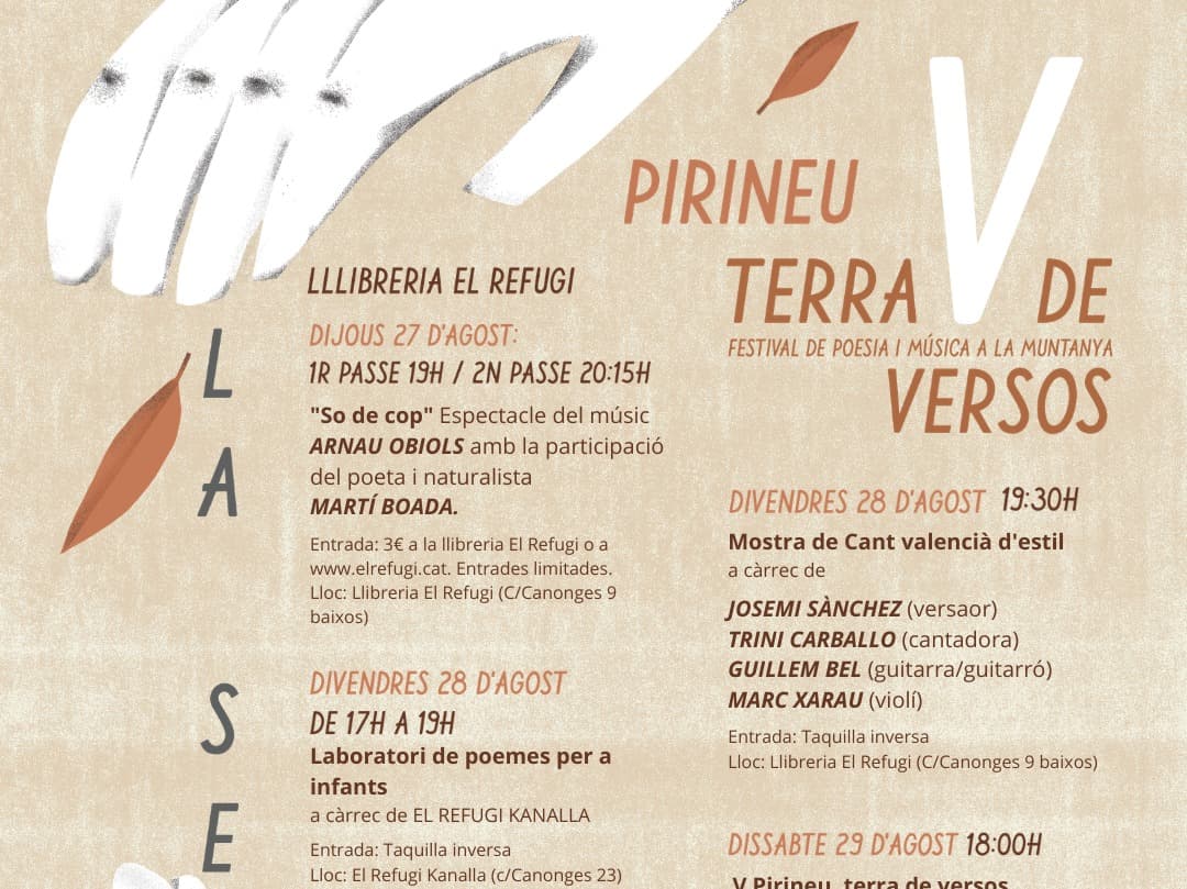 El Festival ‘Pirineu, Terra de Versos’ arriba a la cinquena edició amb la voluntat ampliar els seus horitzons