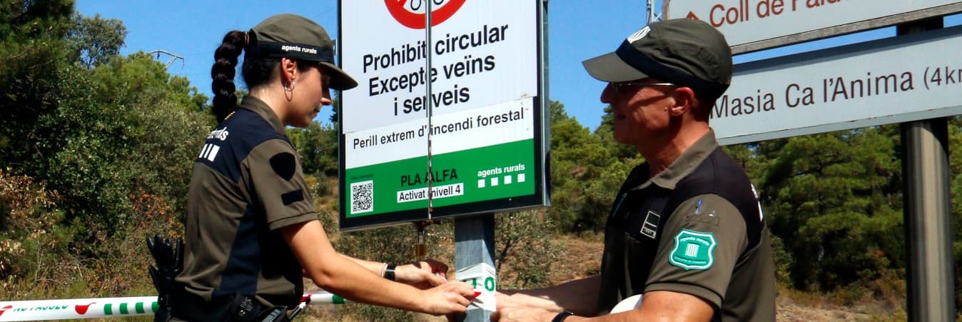 Els Agents Rurals restringeixen l’accés a la Baronia de Rialb i la Serra de Mont-roig pel risc extrem d’incendi