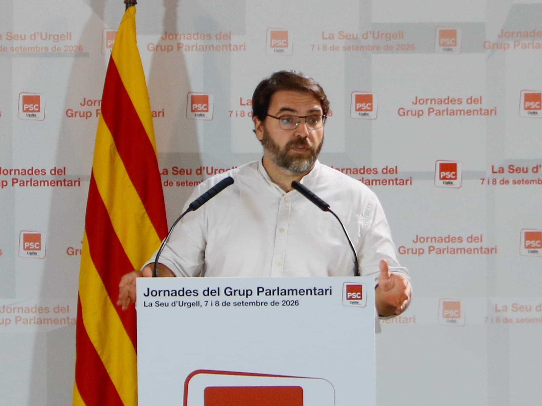 El president del PSC al Parlament, Ferran Pedret, crida a plantar cara a l'extrema dreta durant les jornades del partit a la Seu d’Urgell
