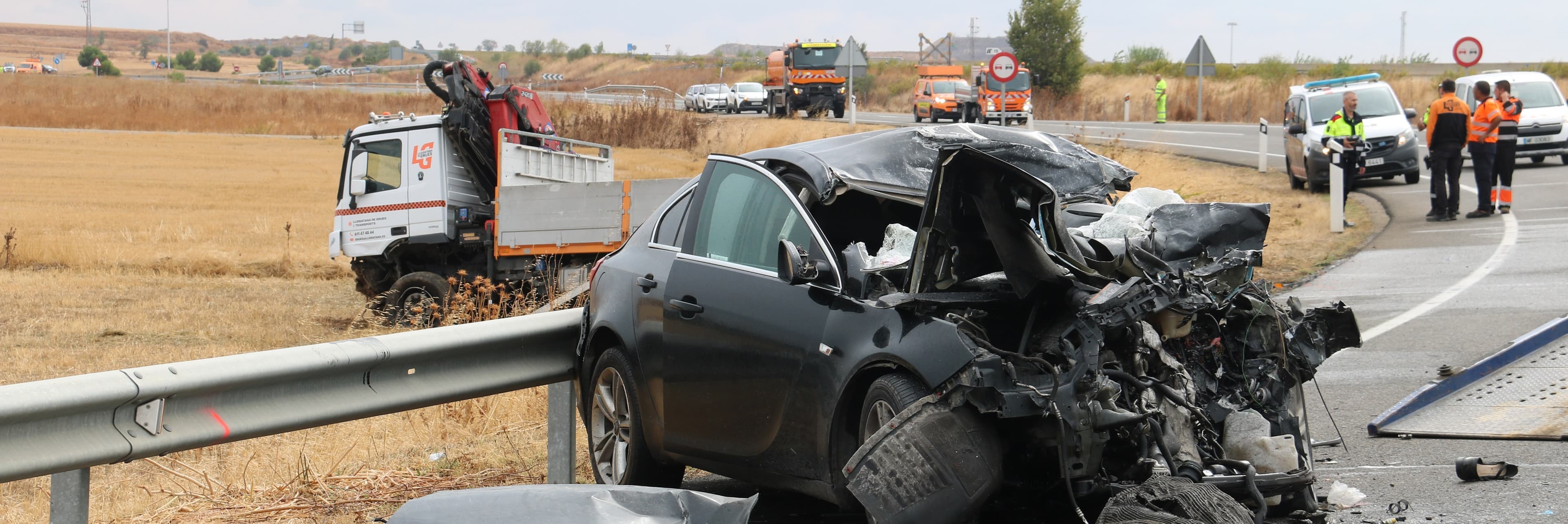 Mor una veïna d'Algerri de 40 anys en xocar contra un camió a l’A-14R2 a Almenar