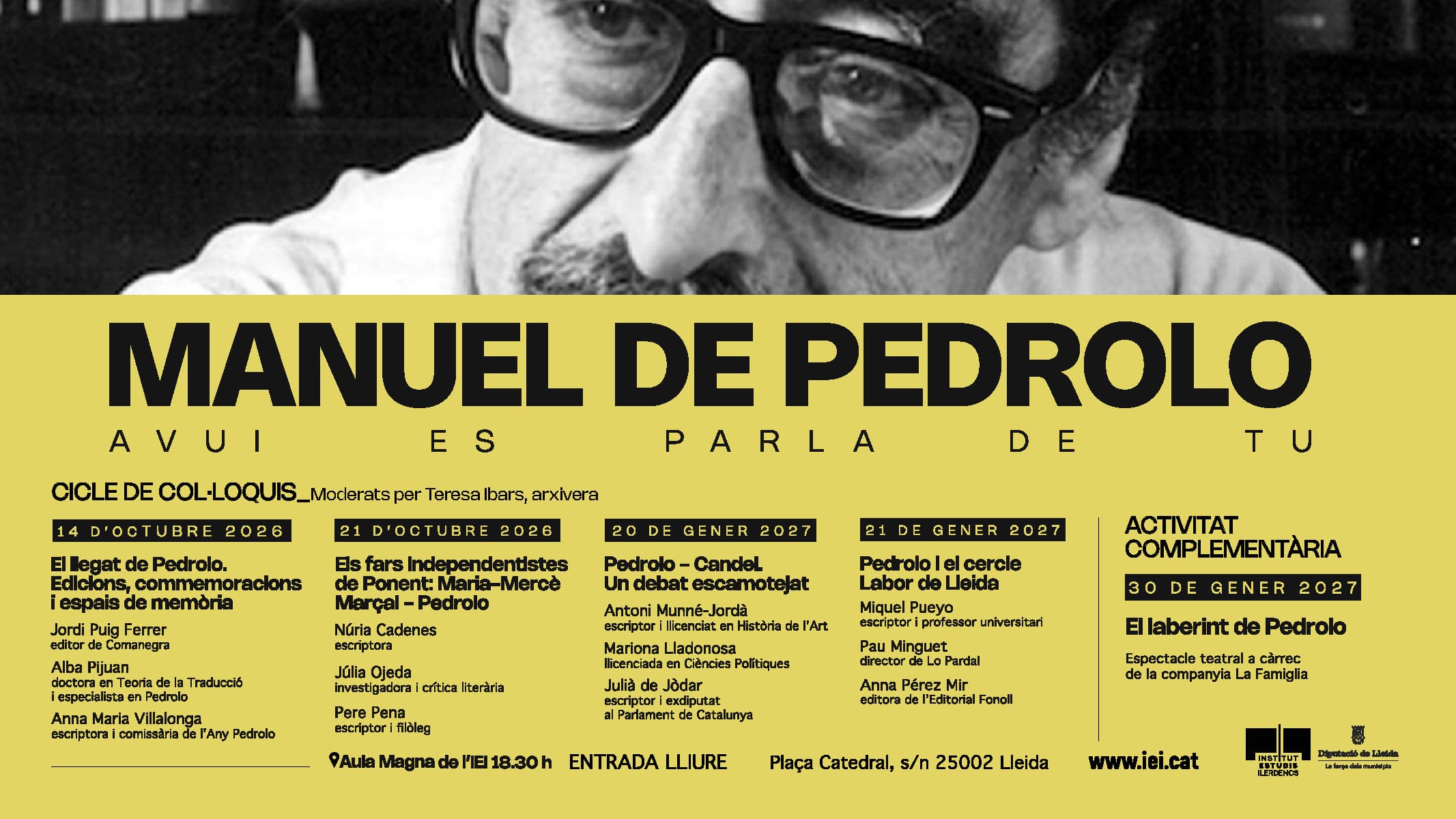 L'IEI reivindica la figura de Manuel de Pedrolo amb un cicle de col·loquis sobre la seva figura