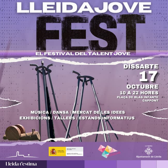 El talent jove lleidatà prendrà la plaça de Blas Infante en la tercera edició del Lleida Jove Fest