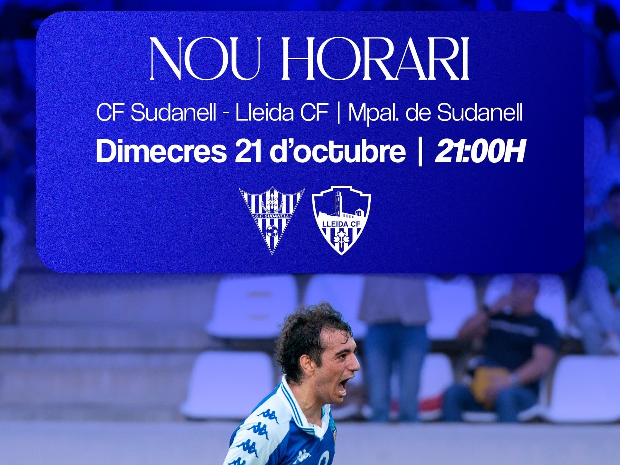 El Lleida CF jugarà el partit contra el CF Sudanell aquest dimecres a les nou del vespre
