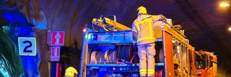 Realitzen un simulacre d’accident al túnel de Vielha per posar a prova el pla d’autoprotecció