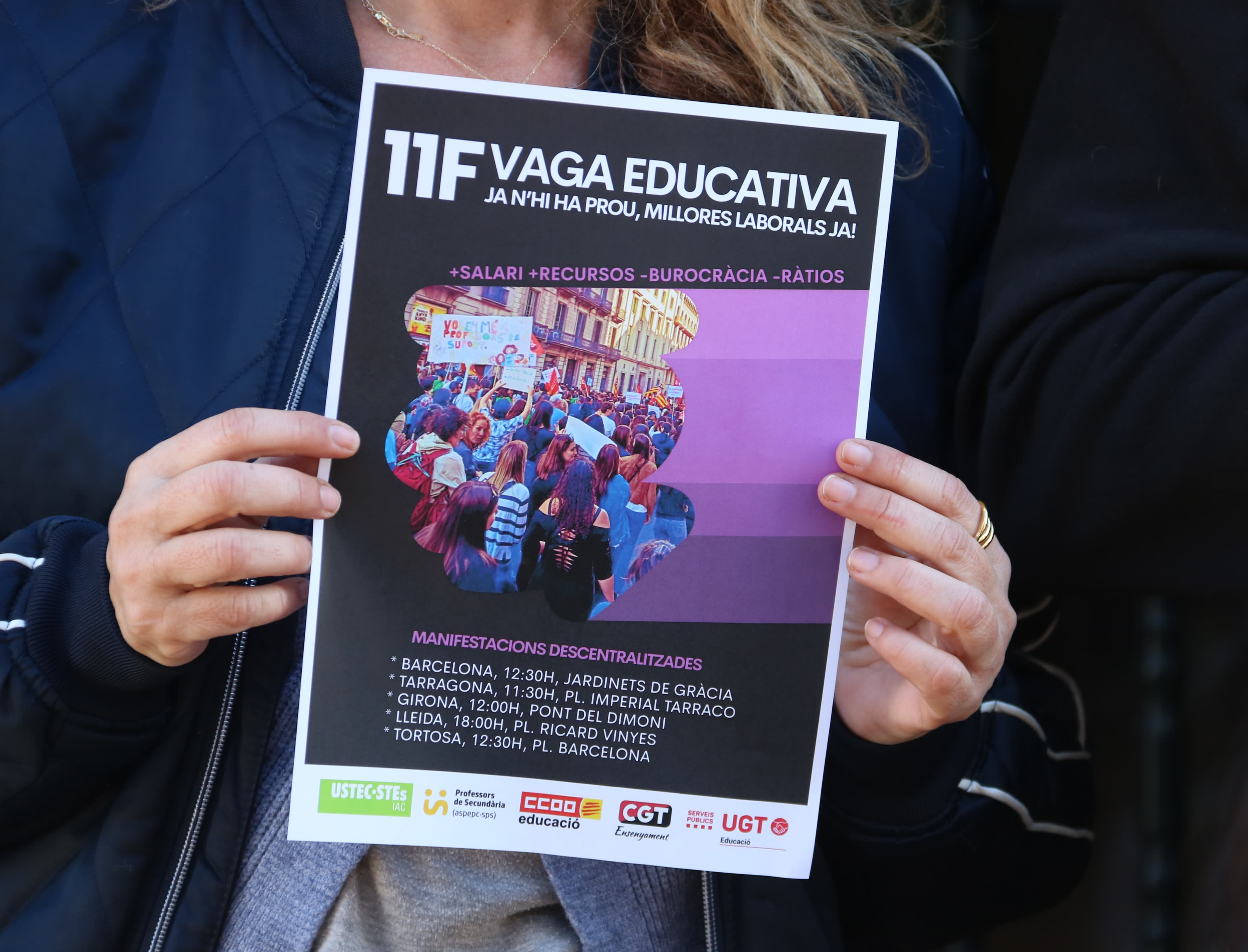 Els sindicats anuncien una setmana de vagues si no avancen les negociacions amb Educació